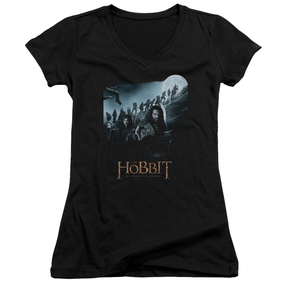 Hobbit Movie Trilogy, The A Journey - Juniors V-Neck T-Shirt Juniors V-Neck T-Shirt The Hobbit