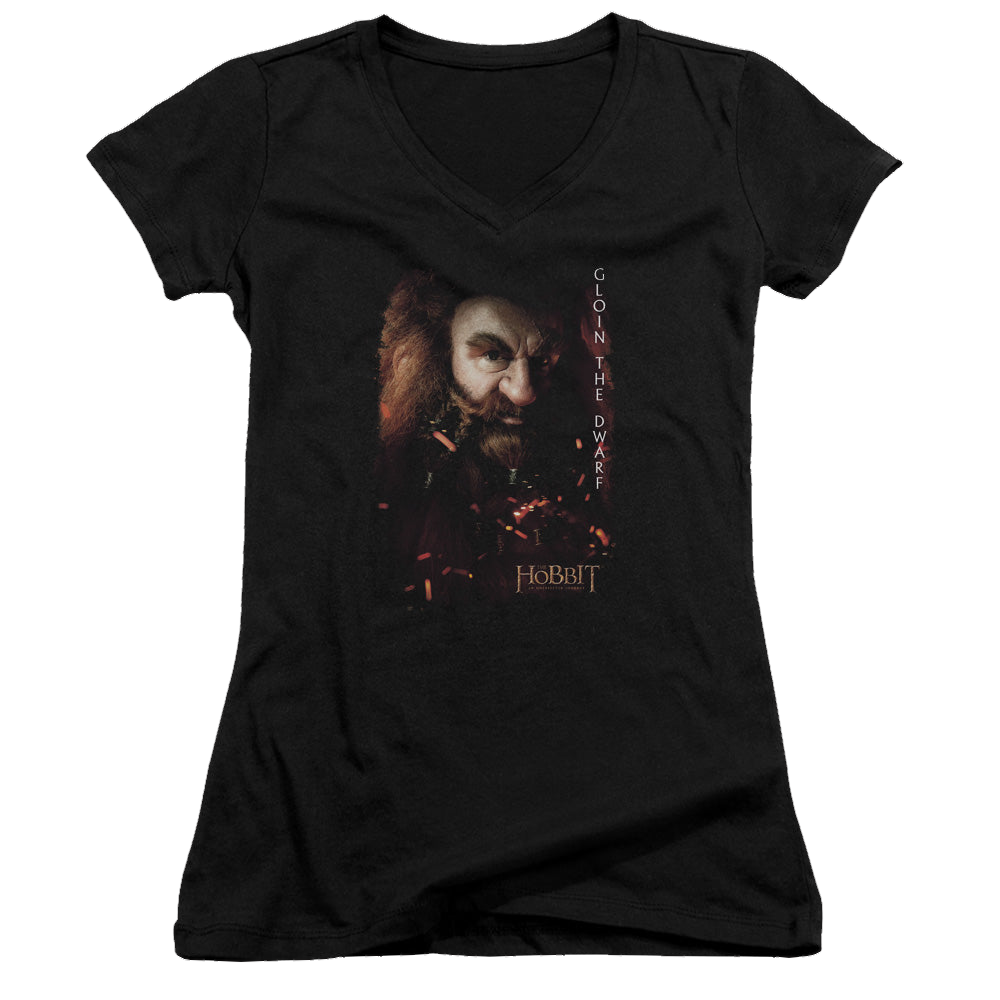 Hobbit Movie Trilogy, The Gloin Poster - Juniors V-Neck T-Shirt Juniors V-Neck T-Shirt The Hobbit