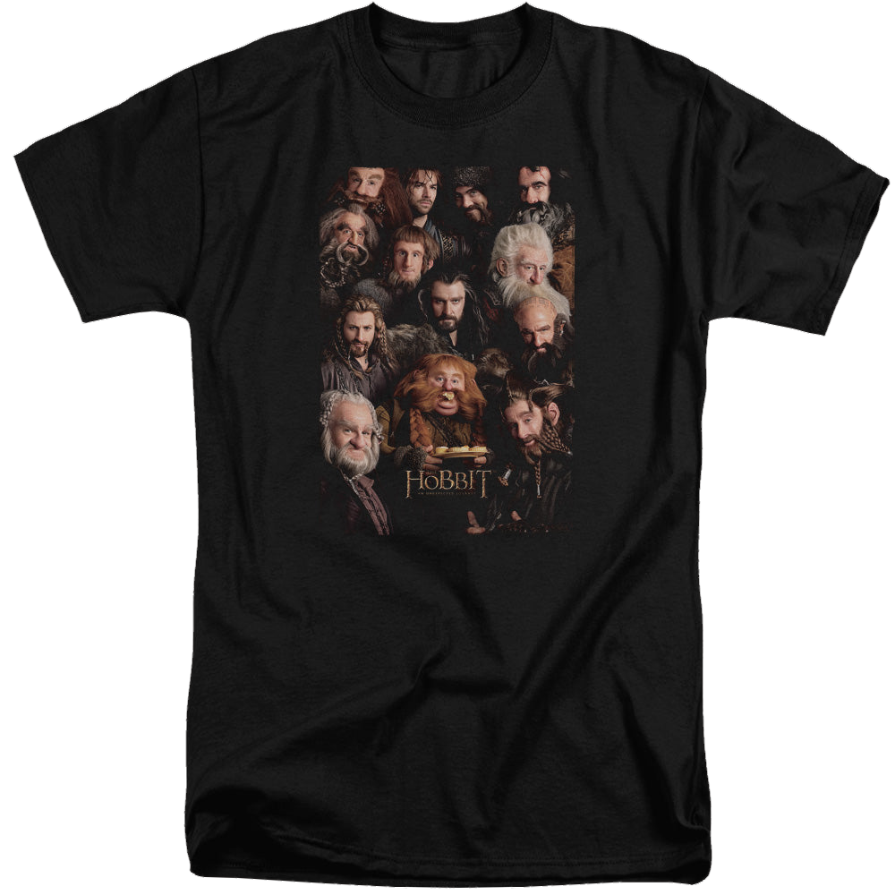 Hobbit Movie Trilogy, The Dwarves Poster - Men's Tall Fit T-Shirt Men's Tall Fit T-Shirt The Hobbit