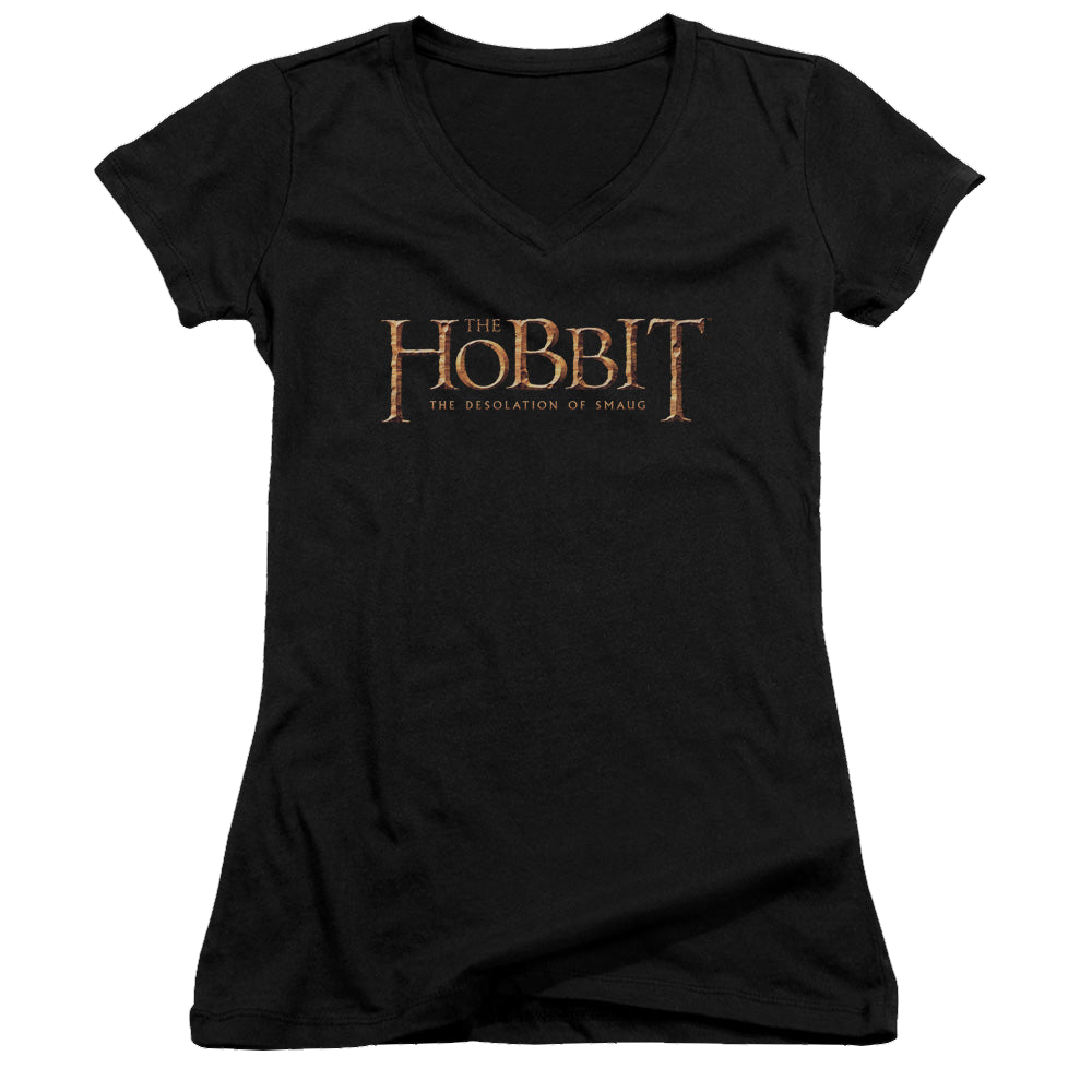 Hobbit Movie Trilogy, The Logo - Juniors V-Neck T-Shirt Juniors V-Neck T-Shirt The Hobbit