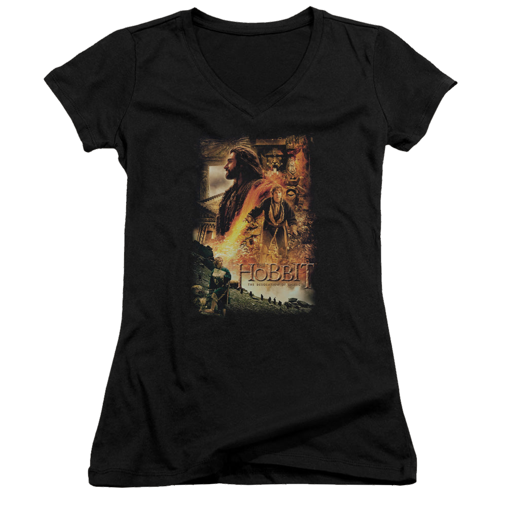 Hobbit Movie Trilogy, The Golden Chamber - Juniors V-Neck T-Shirt Juniors V-Neck T-Shirt The Hobbit