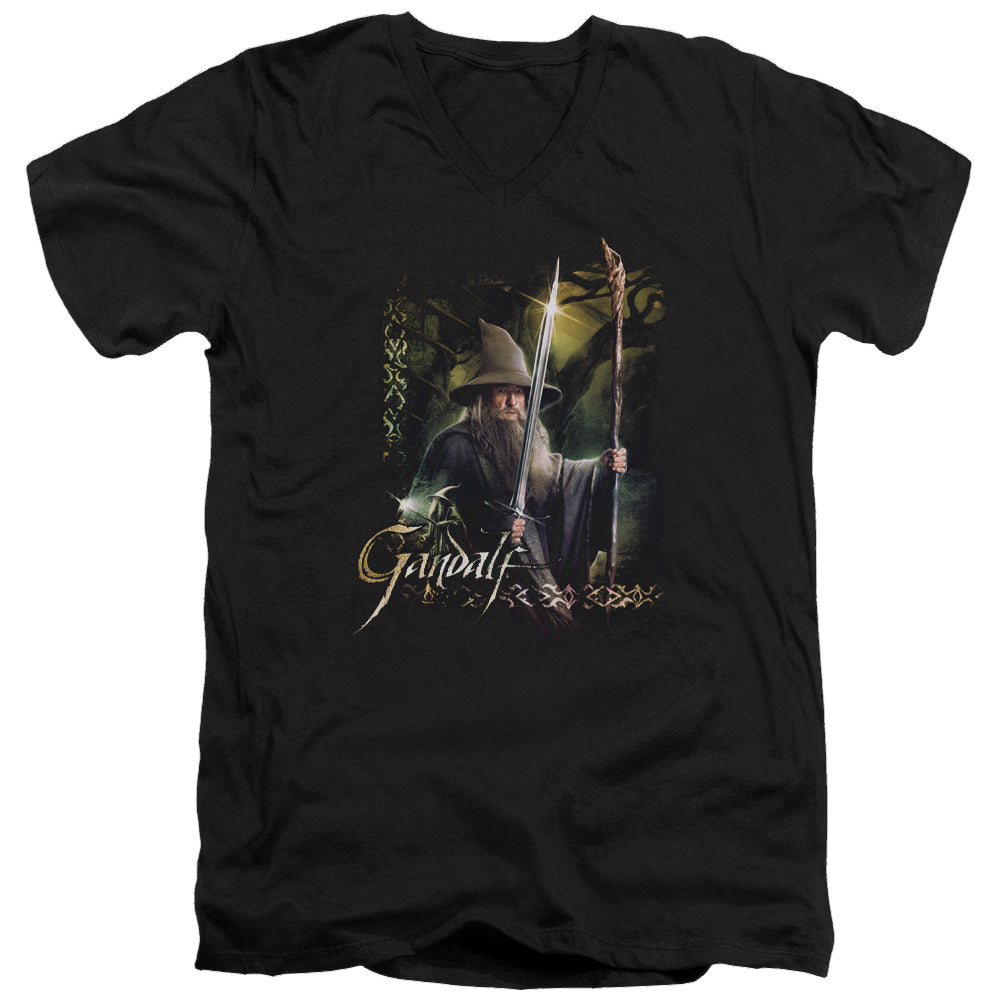 Hobbit Movie Trilogy, The Sword And Staff - Men's V-Neck T-Shirt Men's V-Neck T-Shirt The Hobbit