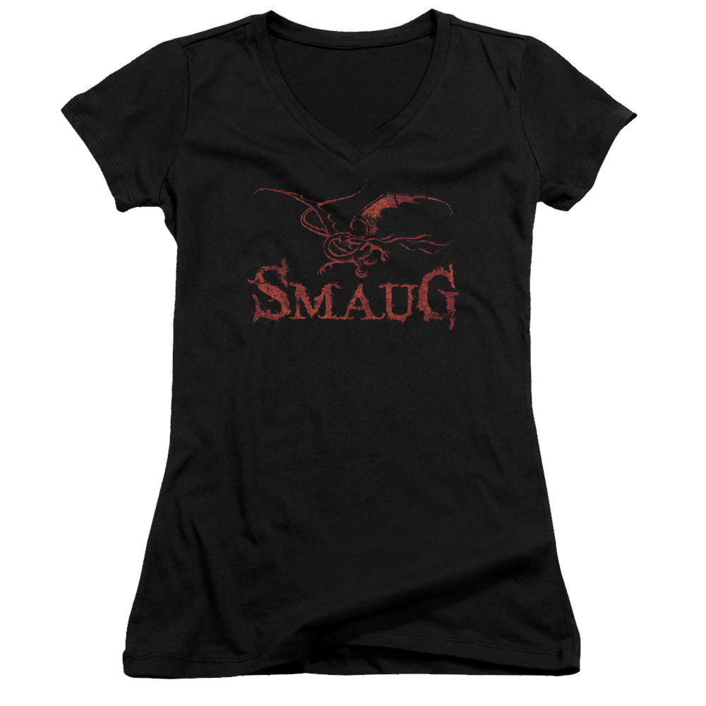 Hobbit Movie Trilogy, The Dragon - Juniors V-Neck T-Shirt Juniors V-Neck T-Shirt The Hobbit