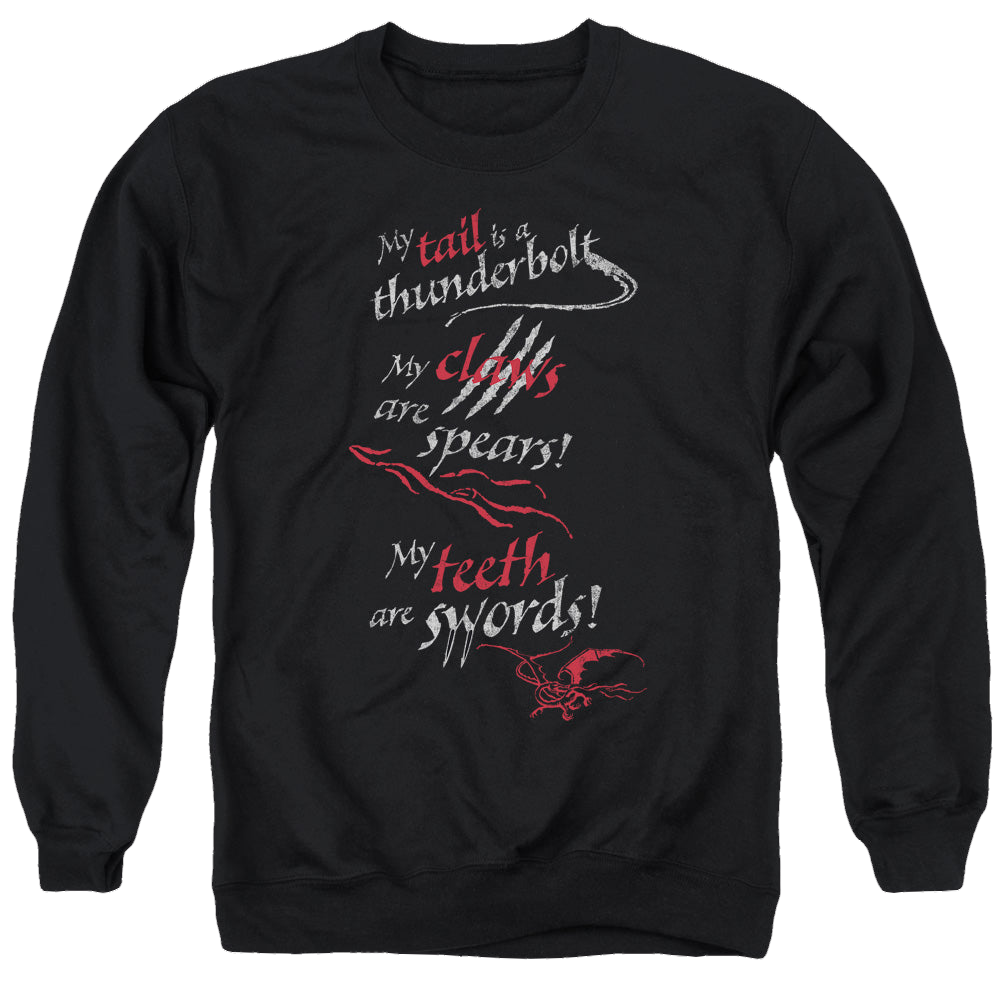 Hobbit Movie Trilogy, The Tail Claws Teeth - Men's Crewneck Sweatshirt Men's Crewneck Sweatshirt The Hobbit