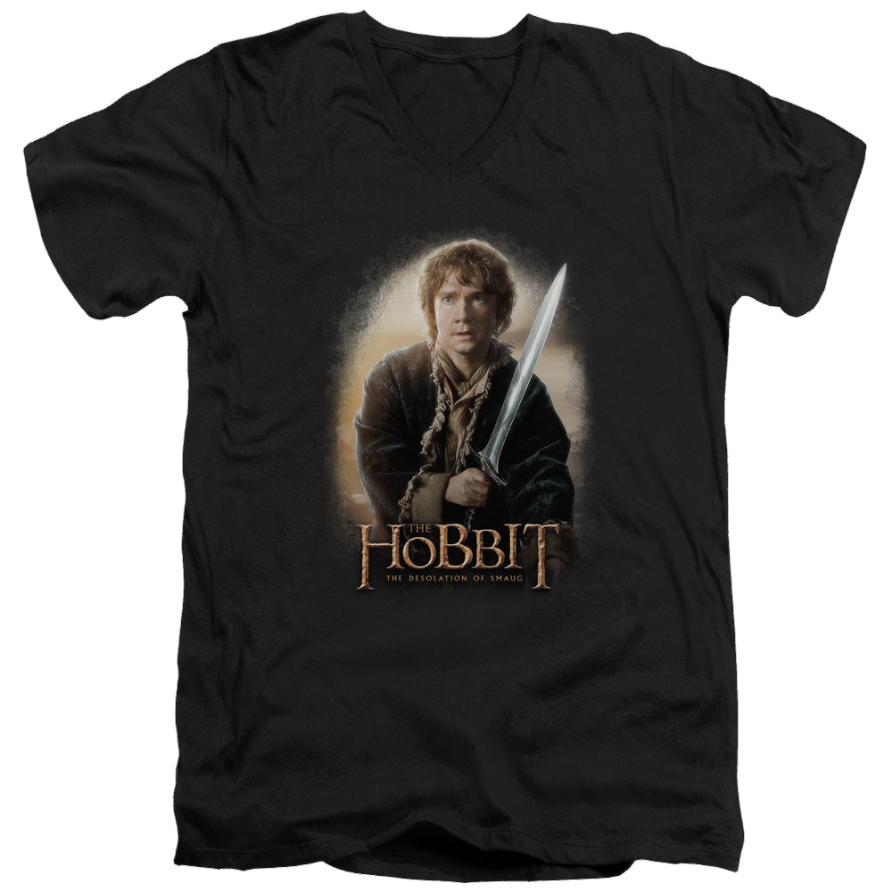 Hobbit Movie Trilogy, The Bilbo And Sting - Men's V-Neck T-Shirt Men's V-Neck T-Shirt The Hobbit