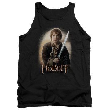 Black men's tank with The Hobbit Bilbo And Sting graphic
