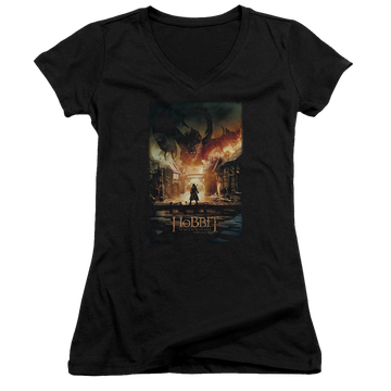 Hobbit Movie Trilogy, The Smaug Poster - Juniors V-Neck T-Shirt Juniors V-Neck T-Shirt The Hobbit