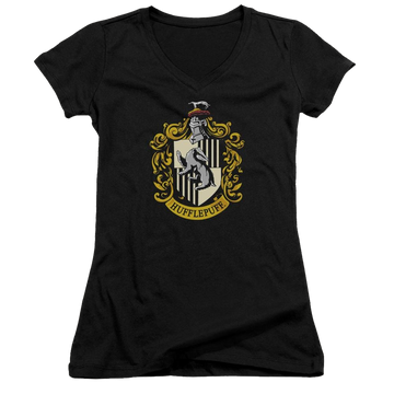 Harry Potter Hufflepuff Crest Juniors V-Neck T-Shirt Juniors V-Neck T-Shirt Harry Potter