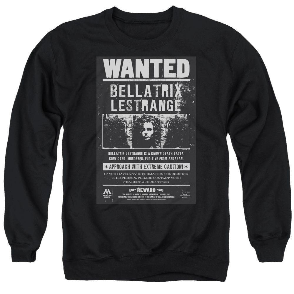Harry Potter Wanted Bellatrix Men's Crewneck Sweatshirt Men's Crewneck Sweatshirt Harry Potter