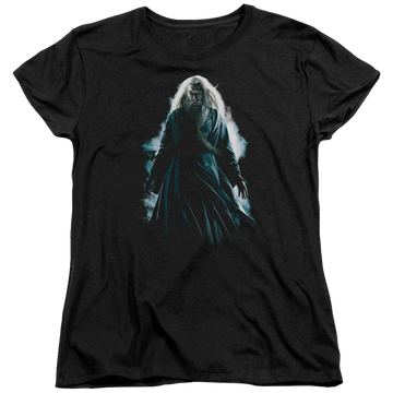 Black women's t-shirt with Harry Potter Dumbledore Burst graphic