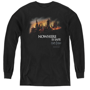 Harry Potter Burning Hogwarts - Youth Long Sleeve T-Shirt Youth Long Sleeve T-Shirt Harry Potter
