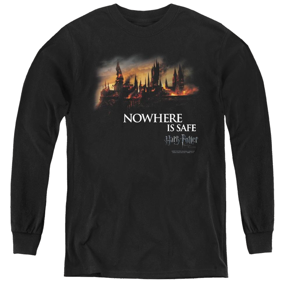 Harry Potter Burning Hogwarts - Youth Long Sleeve T-Shirt Youth Long Sleeve T-Shirt Harry Potter