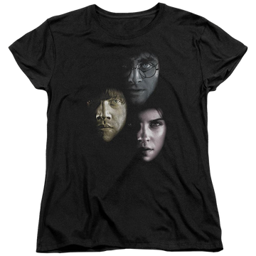 Black women's t-shirt with Harry Potter Hero Heads graphic