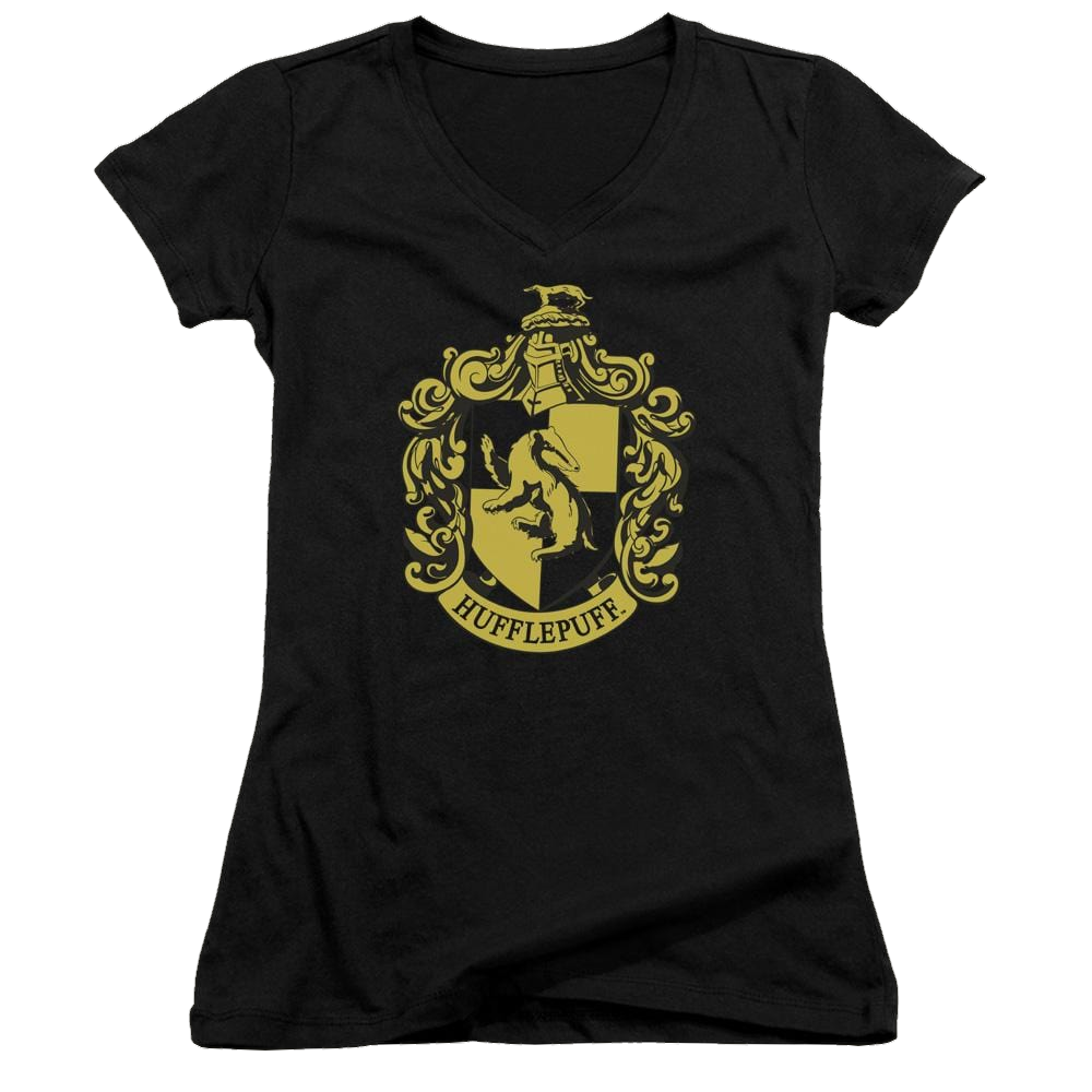 Harry Potter Hufflepuff Crest Juniors V-Neck T-Shirt Juniors V-Neck T-Shirt Harry Potter