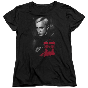 Black women's t-shirt with Harry Potter Draco Portrait graphic