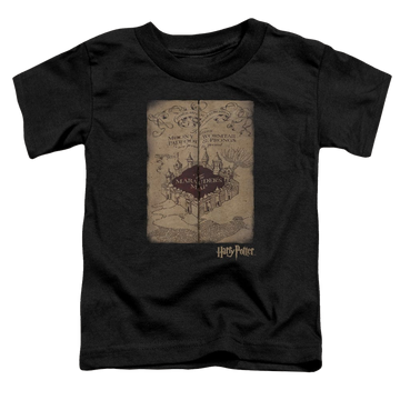 Black toddler t-shirt with Harry Potter Marauders Map graphic
