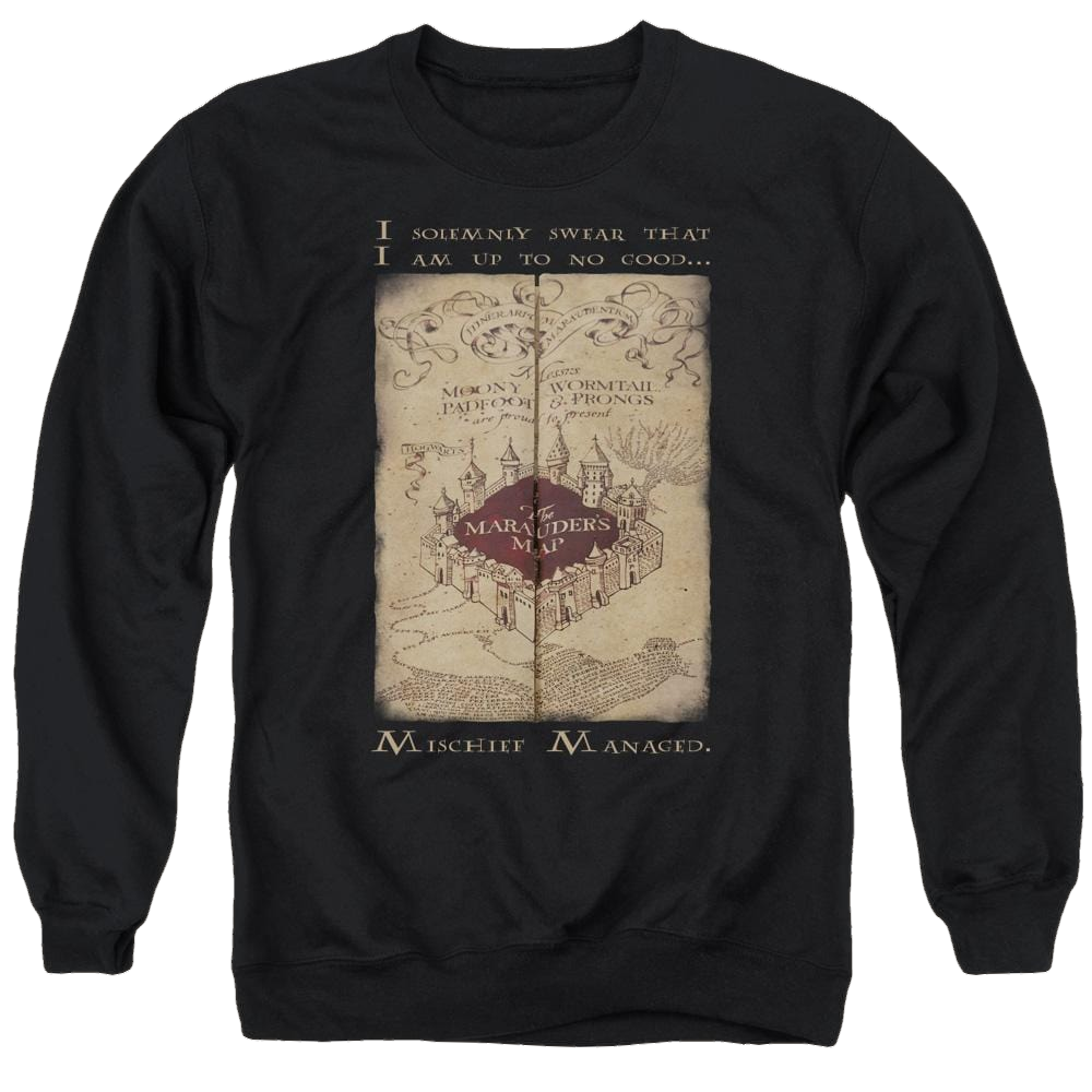Harry Potter Marauders Map Words Men's Crewneck Sweatshirt Men's Crewneck Sweatshirt Harry Potter