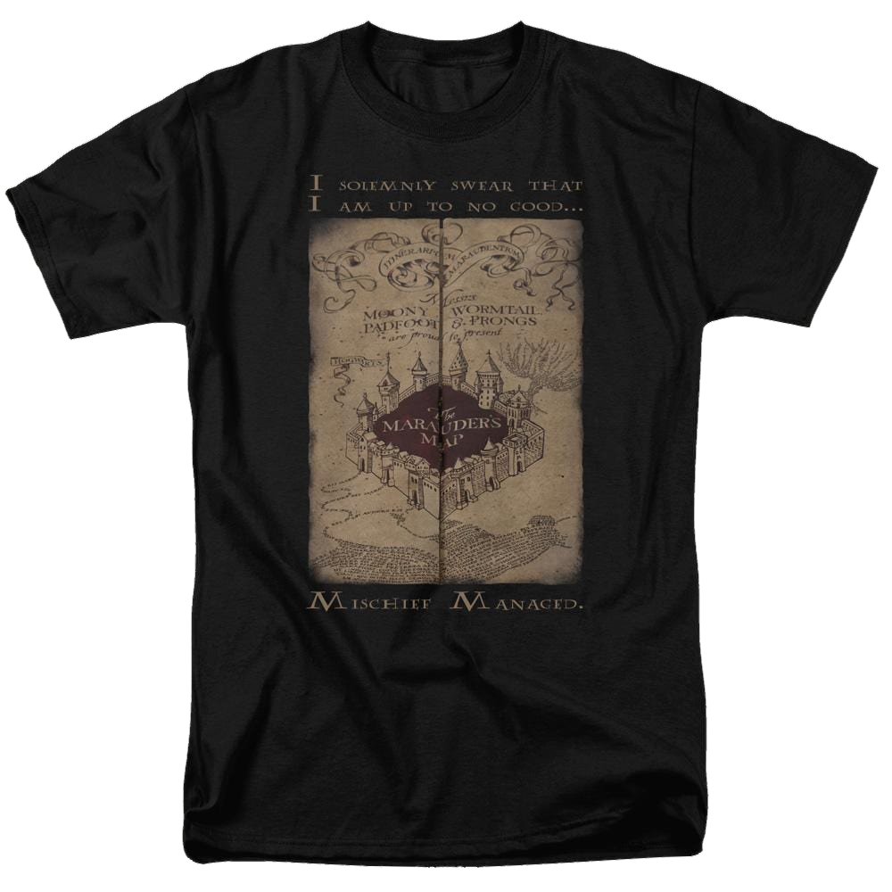 Harry Potter Marauders Map Words Men's Regular Fit T-Shirt Men's Regular Fit T-Shirt Harry Potter