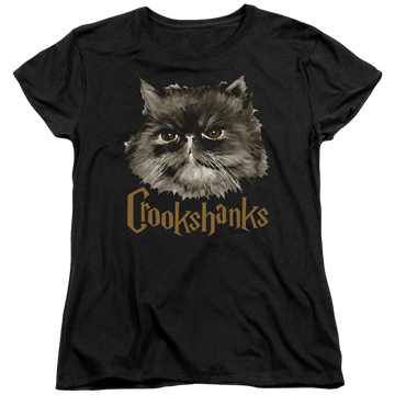 Black women's t-shirt with Harry Potter Crookshanks graphic