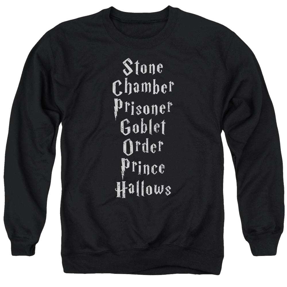 Harry Potter Titles Men's Crewneck Sweatshirt Men's Crewneck Sweatshirt Harry Potter