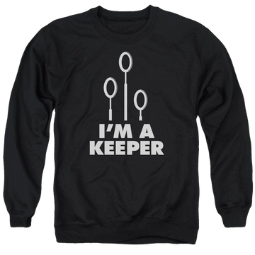 Black men's crewneck sweatshirt with Harry Potter Keeper graphic