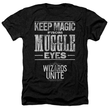 Charcoal men's heather t-shirt with Harry Potter Hidden Magic graphic