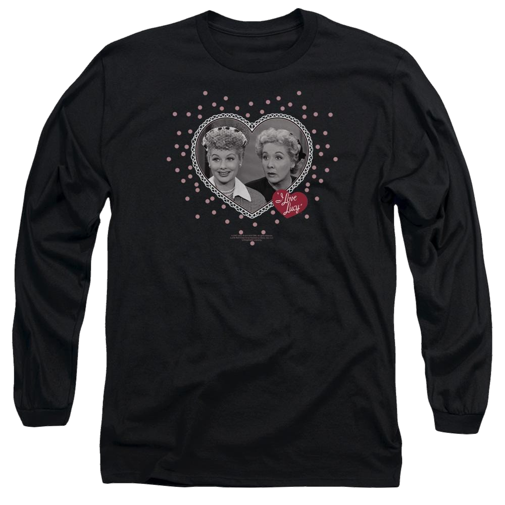 I Love Lucy Hearts And Dots Men's Long Sleeve T-Shirt Men's Long Sleeve T-Shirt I Love Lucy