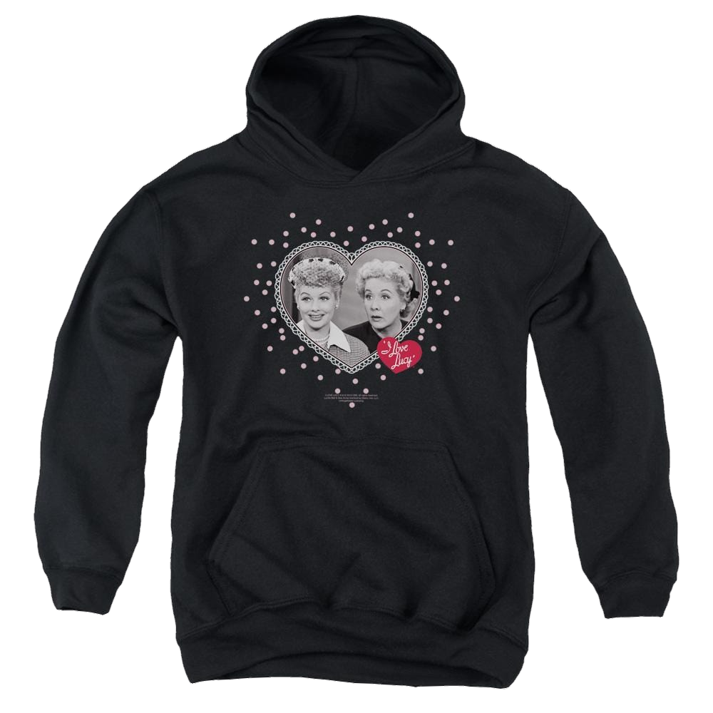 I Love Lucy Hearts And Dots Youth Hoodie (Ages 8-12) Youth Hoodie (Ages 8-12) I Love Lucy