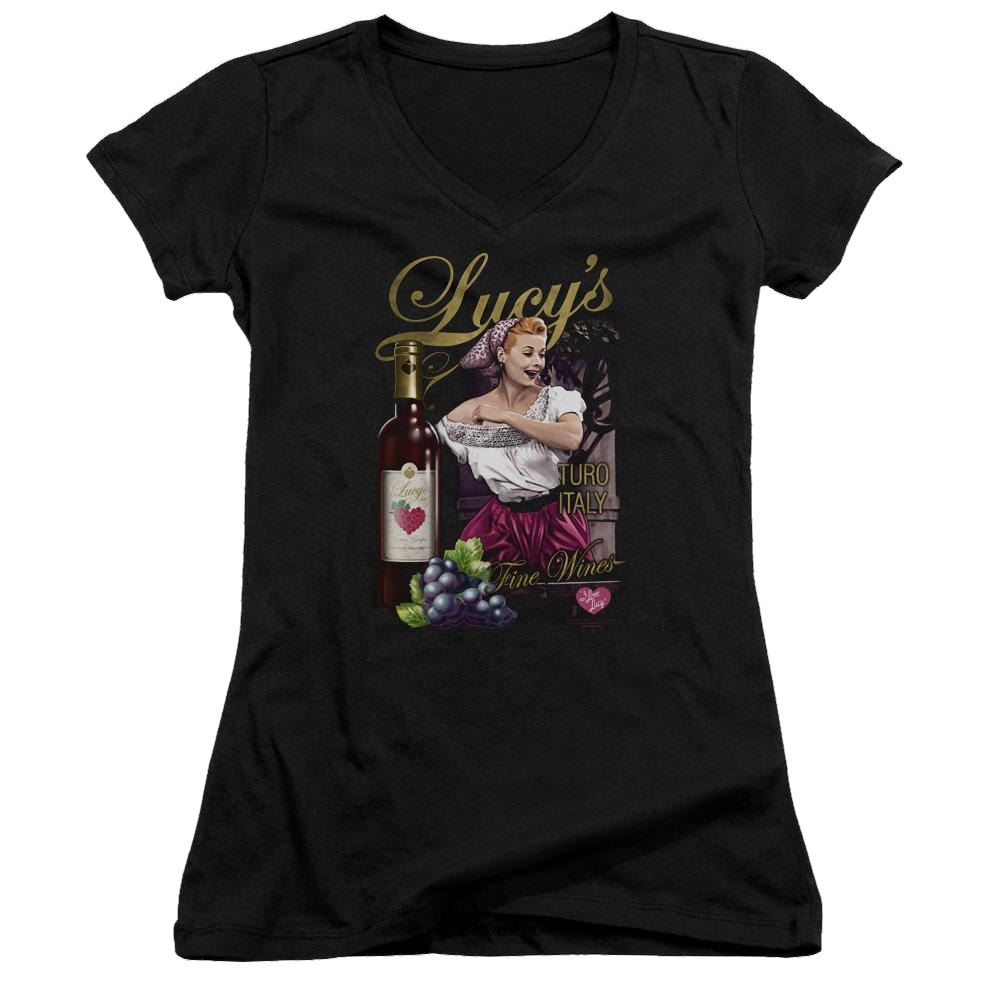 I Love Lucy Bitter Grapes Juniors V-Neck T-Shirt Juniors V-Neck T-Shirt I Love Lucy