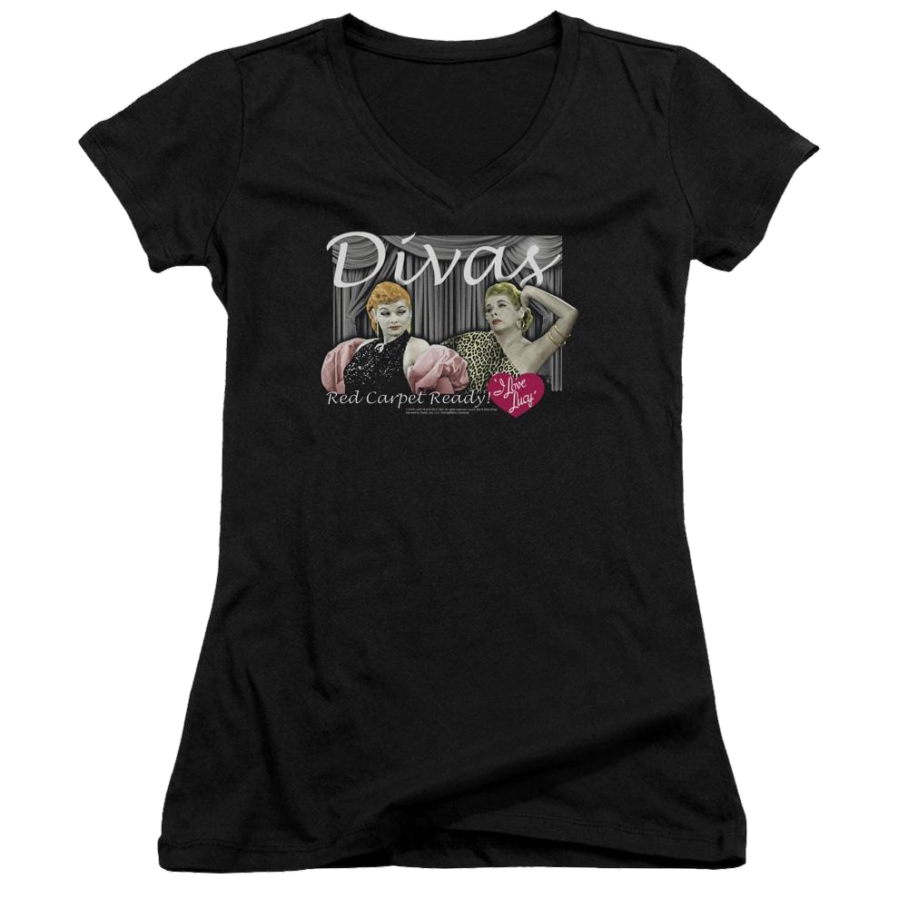 I Love Lucy Divas Juniors V-Neck T-Shirt Juniors V-Neck T-Shirt I Love Lucy