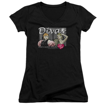 I Love Lucy Divas Juniors V-Neck T-Shirt Juniors V-Neck T-Shirt I Love Lucy