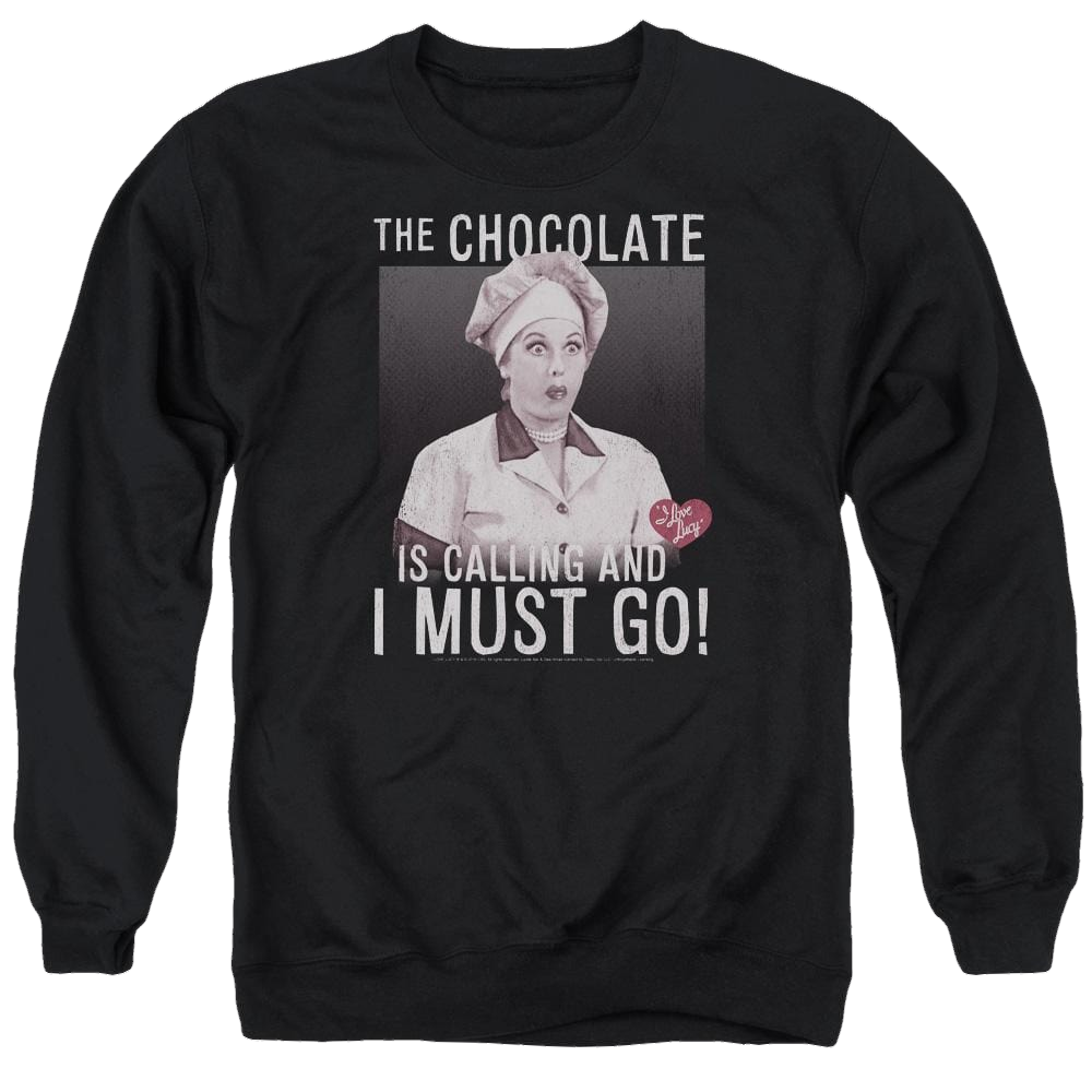 I Love Lucy Chocolate Calling Men's Crewneck Sweatshirt Men's Crewneck Sweatshirt I Love Lucy