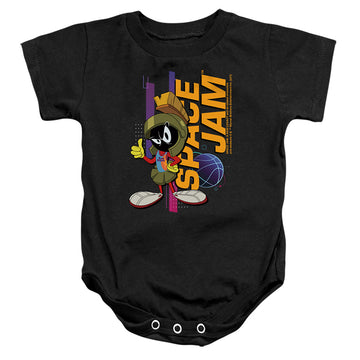 Black baby bodysuit with Space Jam - A New Legacy Marvin Standing graphic