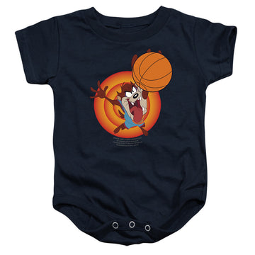 Navy baby bodysuit with Space Jam - A New Legacy Taz Slam graphic
