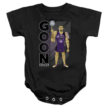 Black baby bodysuit with Space Jam - A New Legacy Goon Squad Chronos graphic