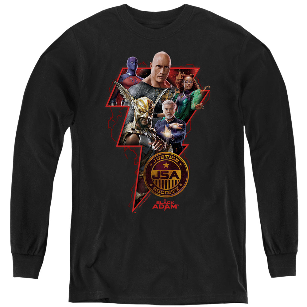 Black Adam Black Adam Character Bolt - Youth Long Sleeve T-Shirt Youth Long Sleeve T-Shirt Black Adam