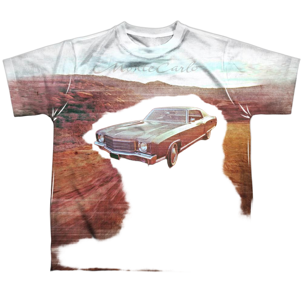 Chevy - Monte Carlo Old Photo Youth All Over Print 100% Poly T-Shirt Youth All-Over Print T-Shirt (Ages 8-12) Chevrolet