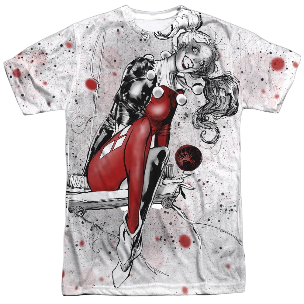 DC Comics - Harley Sketch Sub Adult All Over Print 100% Poly T-Shirt Men's All-Over Print T-Shirt Harley Quinn