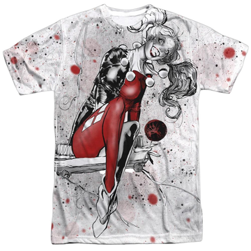 DC Comics - Harley Sketch Sub Adult All Over Print 100% Poly T-Shirt Men's All-Over Print T-Shirt Harley Quinn
