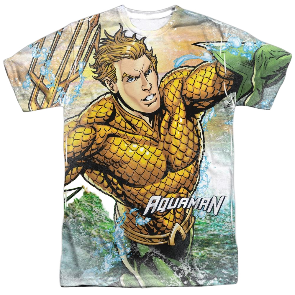 Aquaman - Rough Seas Adult All Over Print 100% Poly T-Shirt Men's All-Over Print T-Shirt Aquaman