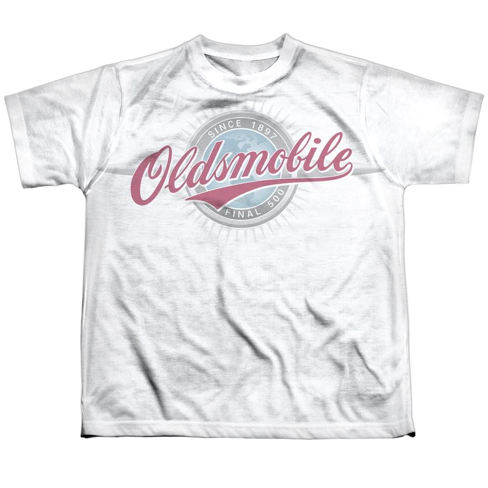 Oldsmobile - Oversized And Faded Logo Youth All Over Print 100% Poly T-Shirt Youth All-Over Print T-Shirt (Ages 8-12) Oldsmobile
