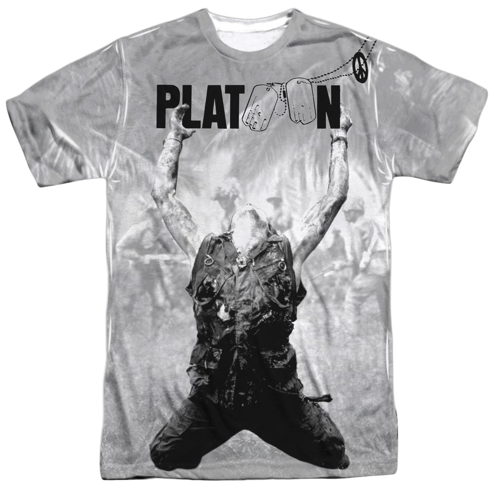 Platoon Grayscale Poster Adult All Over Print 100% Poly T-Shirt Men's All-Over Print T-Shirt Platoon