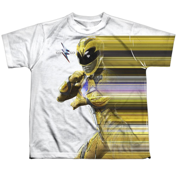 Power Rangers Yellow Streak Youth All Over Print 100% Poly T-Shirt Youth All-Over Print T-Shirt (Ages 8-12) Power Rangers