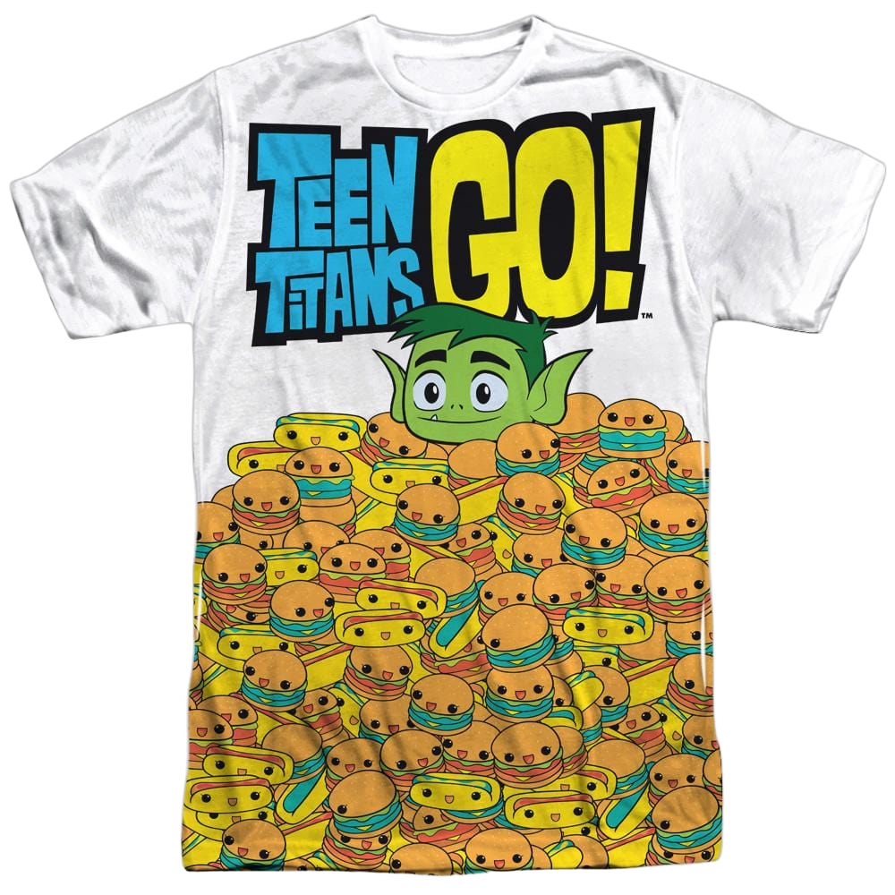 Teen Titans Go - Burgers & Dogs Adult All Over Print 100% Poly T-Shirt Men's All-Over Print T-Shirt Teen Titans Go!