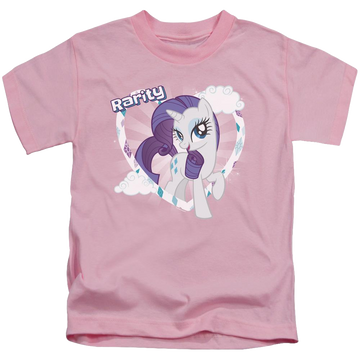 Pink kid's t-shirt for ages 4 to 7 with My Little Pony Friendship Is Magic Rarity graphic