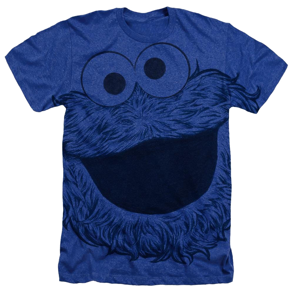 Sesame Street Cookie Face - Men's All-Over Heather T-Shirt Men's All-Over Heather T-Shirt Sesame Street