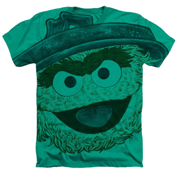 Sesame Street Oscar Face men's all-over heather t-shirt