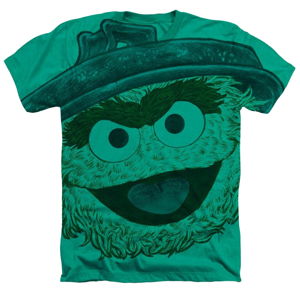 Sesame Street Oscar Face - Men's All-Over Heather T-Shirt Men's All-Over Heather T-Shirt Sesame Street
