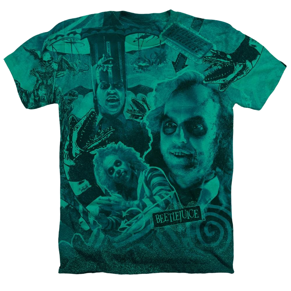Beetlejuice Three Times The Charm - Men's All-Over Heather T-Shirt Men's All-Over Heather T-Shirt Beetlejuice