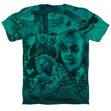 Beetlejuice Three Times The Charm - Men's All-Over Heather T-Shirt Men's All-Over Heather T-Shirt Beetlejuice